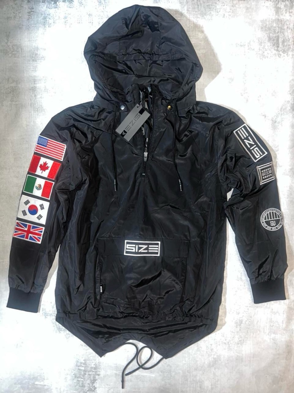 New With Tags RARE Size Up Apparel Black anorak windbreaker jacket